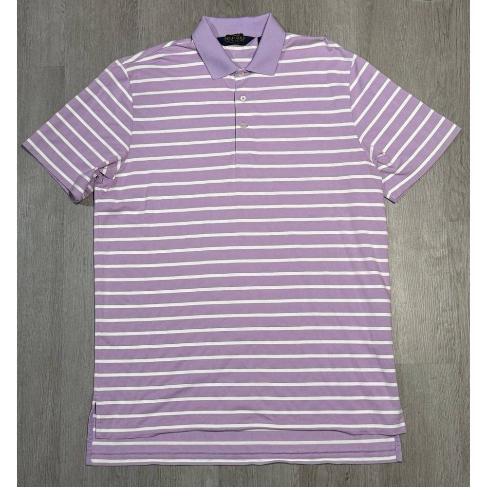 Polo Golf Ralph Lauren Performance Golf Polo Shirt Men's Size L Purple Striped